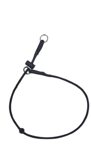 Collar slinger grueso de paracord Solid Black para adiestramiento