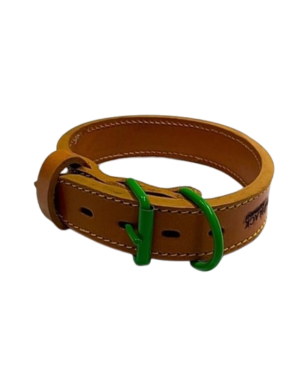 Collar fijo de cuero Solid Black 40 mm
