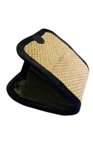 Cuña de mordida de yute Solid Black con un asa, 20 × 22 cm