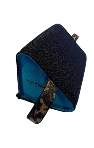 Mordedor triangular suave de lino francés Solid Black 28 × 14 × 14 cm