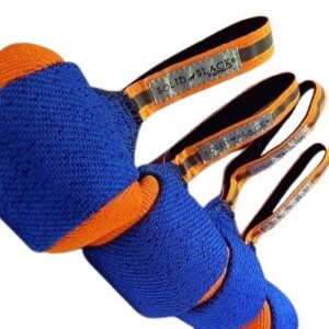Pelota de mordida Solid Black de lino francés con asa, talla L, 11 cm