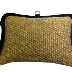 Almohada de mordida Solid Black de yute, talla L, 33 × 25 cm