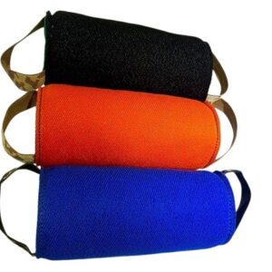 Roll de mordida duro Solid Black de lino francés, talla XL, 35 × 11 cm